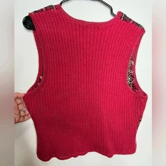 Vintage Bushwacker  Red Plaid Vest Size Medium - Picture 2 of 4